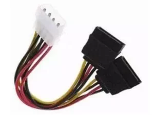 10cm Male Molex to 2 x Female SATA Power Splitter Cable