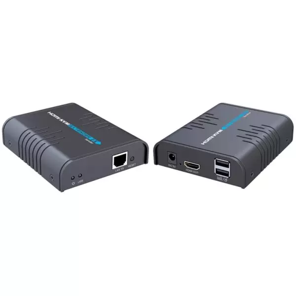 120 Meter HDMI KVM over Network / IP KVM Extender SET (Keyboard, Video, Mouse) | Unlimited Distances Possible 2