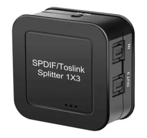 Active 1×3 Digital Audio Toslink Optical Splitter – SPDIF audio splitter – 1 x Input and 3 x Outputs