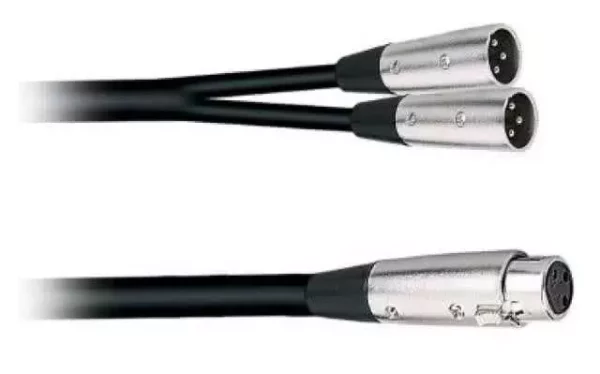 2 Meter XLR Female to 2x XLR Male Cable – XLR Y Splitter Cable 3