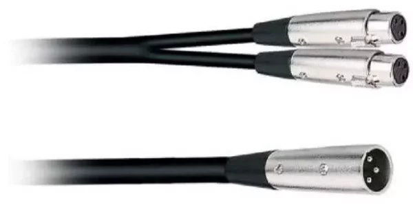2 Meter Male XLR to 2x XLR Female Cable – XLR Y Splitter Cable 3