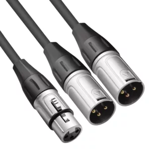2 Meter XLR Female to 2x XLR Male Cable – XLR Y Splitter Cable