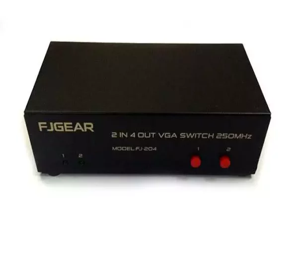 2×4 (2 inputs, 4 outputs) Active / Powered VGA Switch & Splitter Combo 3