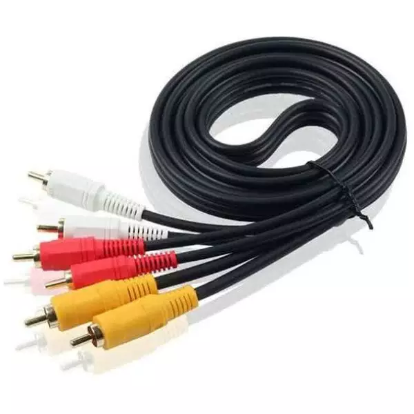 5 Meter 3-RCA Male to 3-RCA Male AV Cable (Stereo / Composite Video Connections Patch cord)