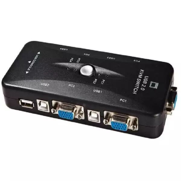 4-Port USB VGA KVM Switch (Connect one display to multiple PC’s / Laptop’s) 2