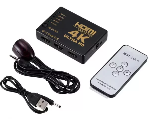 5×1 (5 input ports) HDMI Switch with built-in Equalizer and Remote Control 3