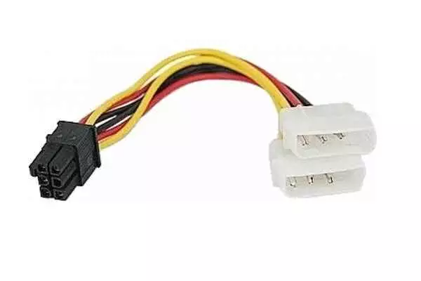 2 x Molex to 6 Pin PCIe Male Power Cable (PCI Express) – Graphics Card Adapter Power Cable to older power supplies 3