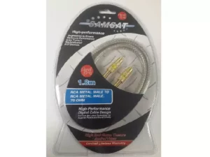 1.8 Meter RCA Digital Coaxial Cable 75ohm RG59u – SPDIF (Dolby Digital or Subwoofer Cable)