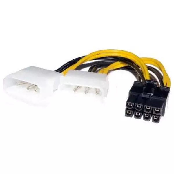 PCIE Black 8 pin to 2 x Molex Power Converter Cable - Graphics Card Adapter Power Cable to older power supplies