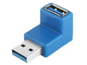 USB 3.0 90 Degree (Facing Upwards on Horizontal USB Port) Male to Female Adapter for any USB 3.0 Laptop / PC