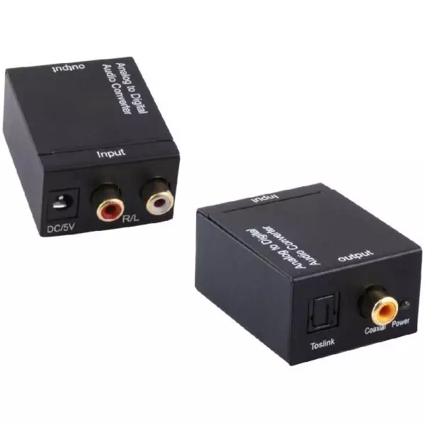 Analogue Stereo RCA Audio to Digital Audio - Coaxial or Optical Toslink Converter