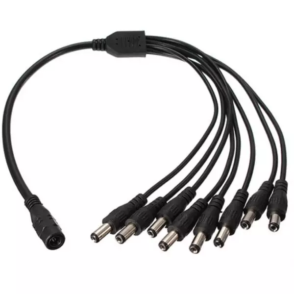 1×8 DC CCTV Power Splitter Cable 1 x Female to 8 x Male DC Connectors 2