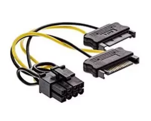 2 x Male SATA Cable to 8 pin PCIE Graphics Card Power Cable