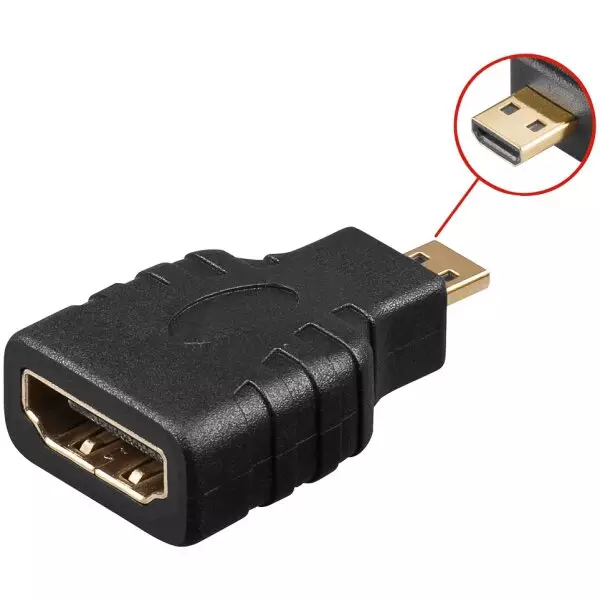 Female HDMI to micro HDMI Male adapter 2