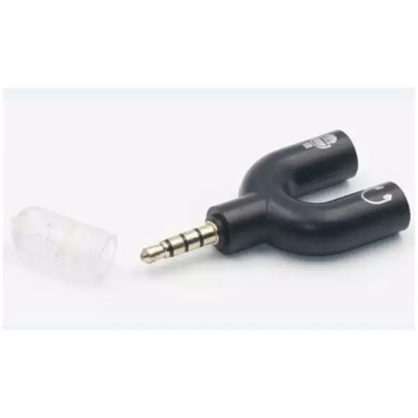 3.5mm Combiner Adapter - Female Microphone & Headphone to 3.5mm Male Aux Adapter