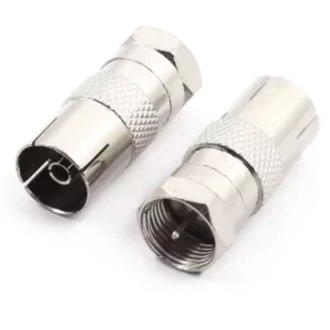 RF Female Socket to F Type Screw Male Plug Adapter – RG59/RG6U Coax Cable Connector
