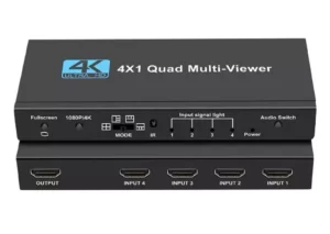 HDMI Switch 4×1 Quad Multi-viewer with Seamless Switcher  IR Remote