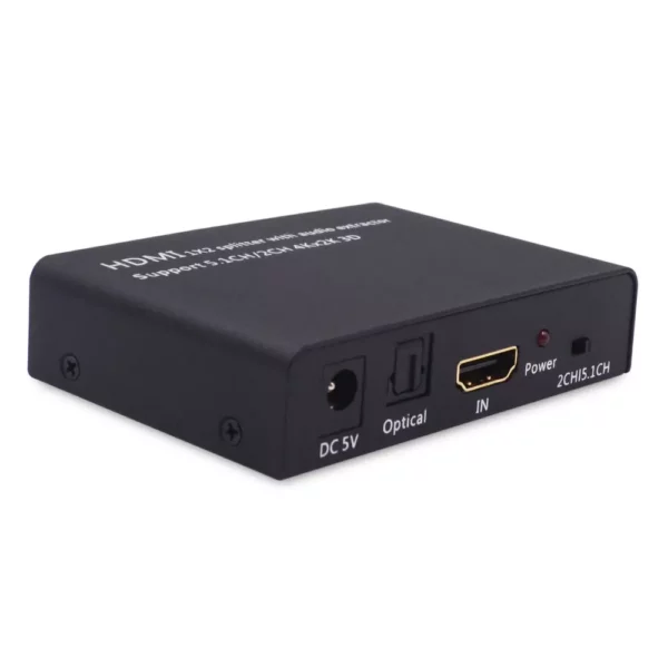 2 Port HDMI Splitter with Audio Decoder | HDMI Audio Extractor to Optical Audio | 4k Ultra HD 3