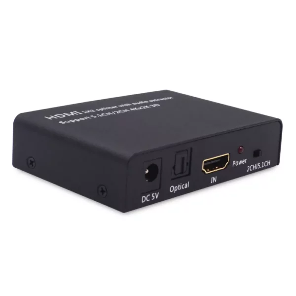 2 Port HDMI Splitter with Audio Decoder | HDMI Audio Extractor to Optical Audio | 4k Ultra HD