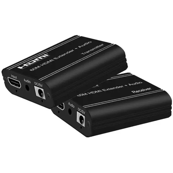 HDMI Extender with Loop-Out HDMI Splitter over CAT6 up to 60 Meter | With Analog Audio Support 2