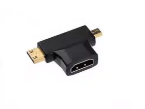 HDMI T-Piece Female HDMI to Micro HDMI (Type D) or Mini HDMI (Type C) Adapter