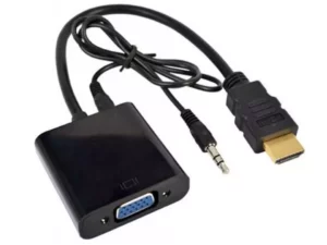 Active HDMI to VGA (with 3.5mm Audio Output) Cable – Convert HDMI to Analogue VGA