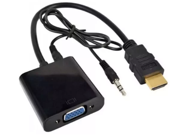 Active HDMI to VGA (with 3.5mm Audio Output) Cable - Converts Digital HDMI to Analogue VGA and signal remains High Definition 1080p / 1920x1080)