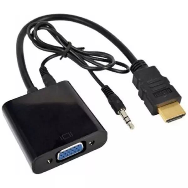 Active HDMI to VGA (with 3.5mm Audio Output) Cable - Converts Digital HDMI to Analogue VGA and signal remains High Definition 1080p / 1920x1080)