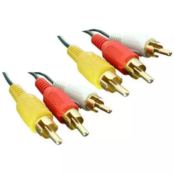 1.2 Meter 3-RCA AV Male to 3-RCA Male Cable (Stereo / Composite Video Connections Patch cord)