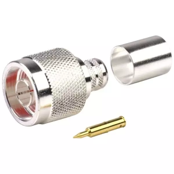 Crimp-on Male LMR400 Connector | NType Connector with Male Pin 3
