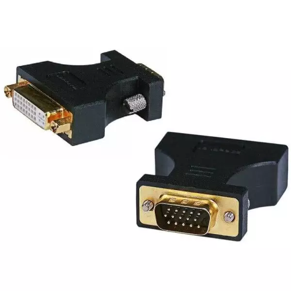 Female Dual Link DVI-A (DVI-I Port) to VGA-HD15 Male Adapter (Gold Plated)