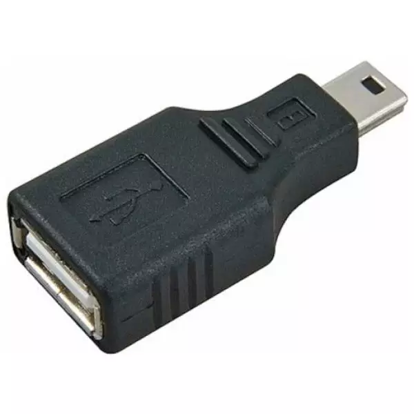 Male Mini USB to USB Adapter Female (Standard USB Type A)