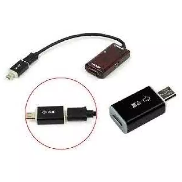 Male 5 Pin Micro USB to 11 Pin Micro USB Female MHL Cable Adapter 2