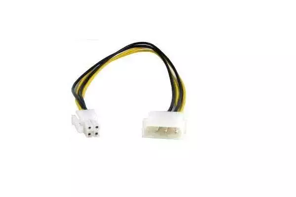 Male Molex to 4-pin Adapter Power Cable (Used on older power supplies to newer Motherboards) 3