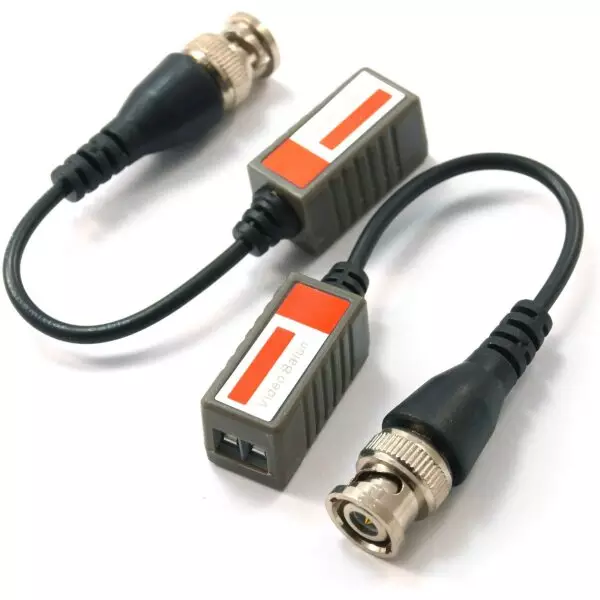 Passive CCTV Camera Balun set over network cable - TX and RX unit to connect power and signal