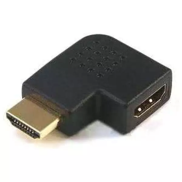 HDMI Port Saver RIGHT ANGLE 90 Degree - HDMI Male to Female Adapter - Vertical Flat Left
