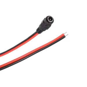 2 Core DC Power Cable to Female DC 12V Connector for CCTV Cameras