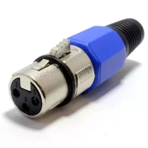 3 Pin XLR Female Connector | Solder-on Connector | Metal with Black Sleeve