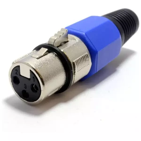 3 Pin XLR Female Connector | Solder-on Connector | Metal with Black Sleeve 3
