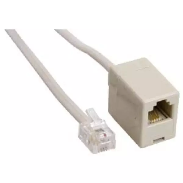 5 Meter RJ11 Telephone Cable Extension - Straight-Thru Male to Female RJ11