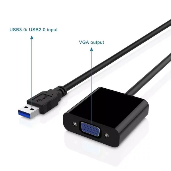 USB to VGA Converter | USB 3.0 Adapter Cable For Windows 7,8,10 & Windows 11 4