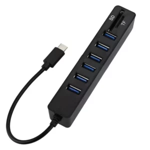 6 Port USB Type C Hub to USB 3.0 SuperSpeed with SD and TF Slot