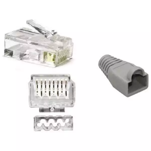 CAT6 / CAT7 RJ45 Unshielded Connector + Insert for 23-24AWG Cable 2