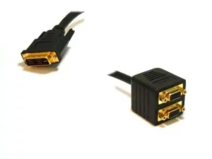 Video Splitter Cable – Male DVI-I to VGA Female x 2