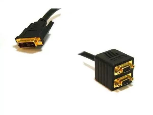 Video Splitter Cable – Male DVI-I to VGA Female x 2 3