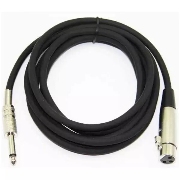 10 Meter 3 Pin XLR Female to Male 6.35mm Mono Jack Audio Cable 2