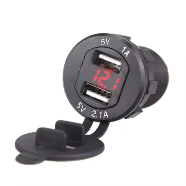 12 Volt to 5 Volt Car / Boat Lighter Socket with LED Volt Meter – Dual USB Charger Socket 4