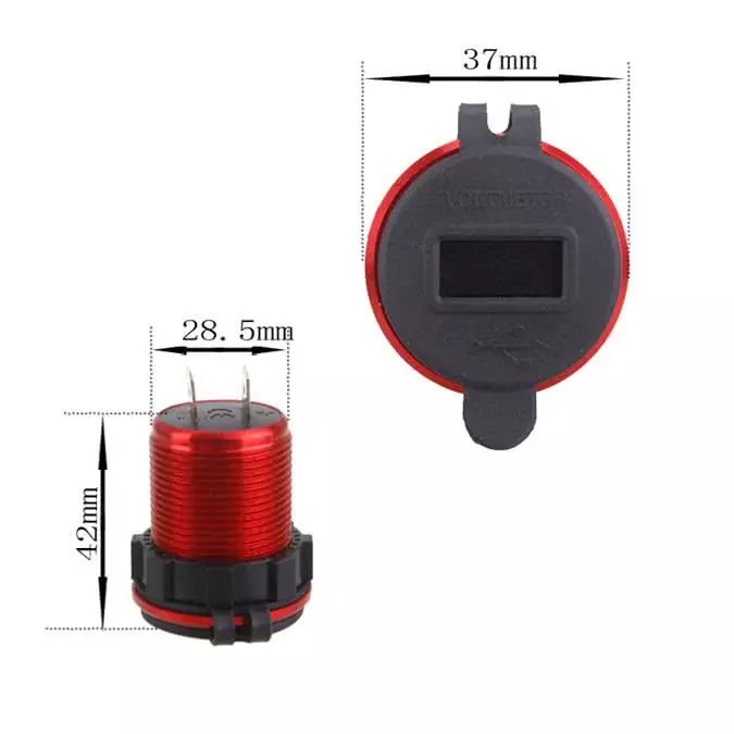 12 Volt to 5 Volt Car / Boat Lighter Socket with LED Volt Meter - Dual USB Charger Socket