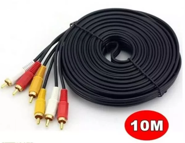 10 Meter 3 RCA to 3 RCA Cable | RCA 3x Male to Male Stereo Audio Cable 3