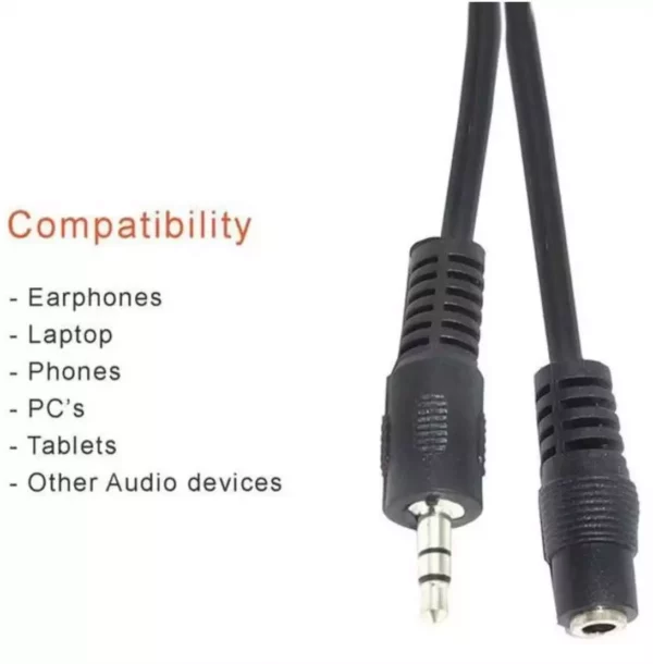 1.5 Meter 3.5mm Audio Stereo Jack Extension Cable | Male to Female Connectors 6